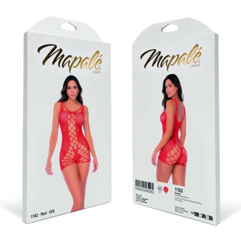 Mapele Cut Out Fishnet Romper czerwony, uniwersalny rozmiar