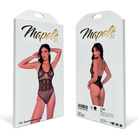 Mapele Floral Fishnet Body z Cyrkoniami Czarny Uniwersalny