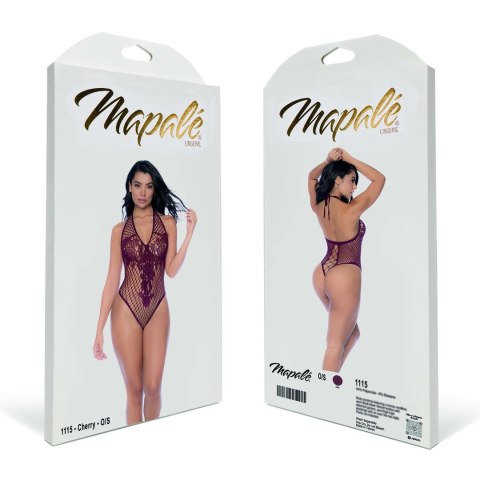Mapele Floral Fishnet Body z Koronką Cherry Uniwersalny