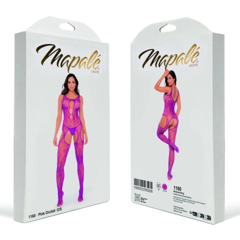 Mapele Floral Fishnet Bodystocking Pink Orchid uniwersalny rozmiar