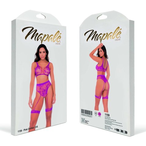 Mapele Floral Fishnet Komplet 2-częściowy Rożowy Orchid One Size