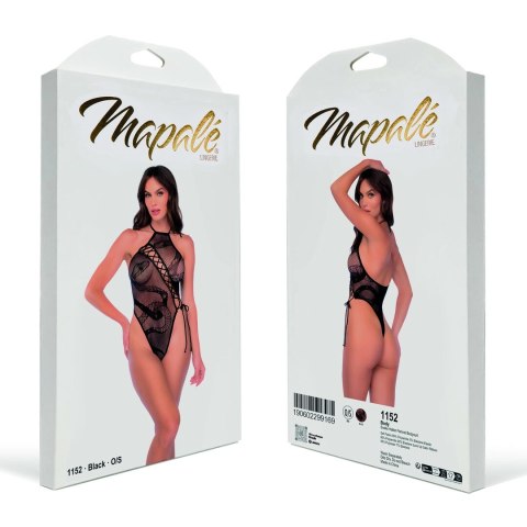Mapele Snake Halter Fishnet Bodysuit czarny uniwersalny