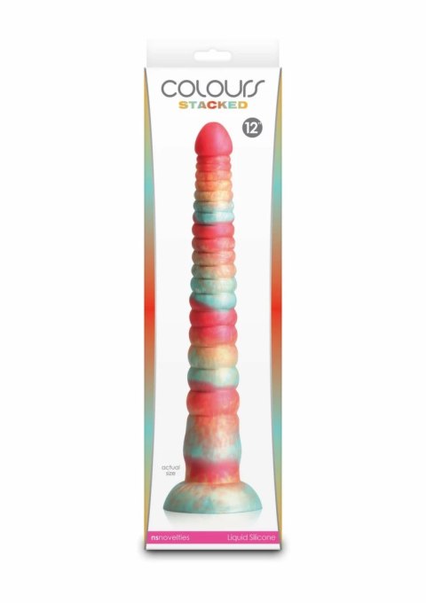 NS Novelties Colours Stacked 12 inch - model trojkolorowy, silikon premium, 30 cm