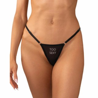 Obsessive Violami String Black z Regulacją i Kryształkami L/XL