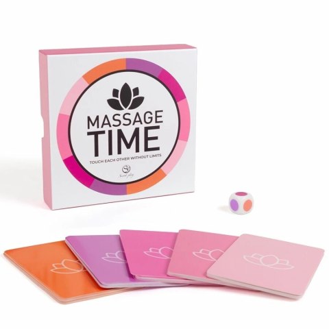 SECRET PLAY Massage Time - gra dla par, zestaw kart i kostka do masażu