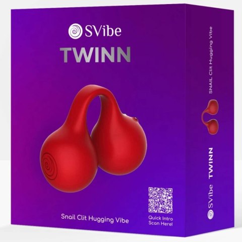 SNAIL VIBE Twinn Wibrator Palcowy Cherry - kompaktowy, podwojny silnik