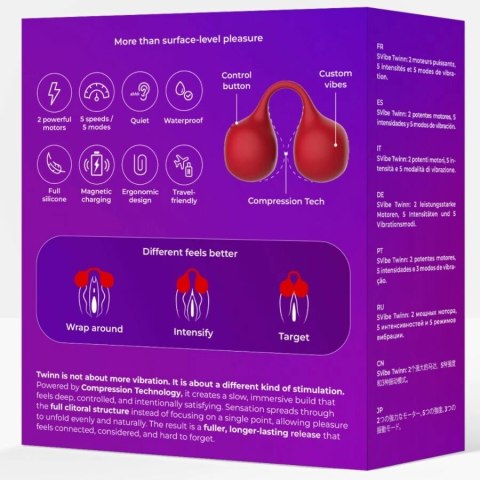 SNAIL VIBE Twinn Wibrator Palcowy Cherry - kompaktowy, podwojny silnik