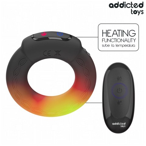 Addicted Toys model HeatWave - pierścień wibracyjny z funkcją grzania i pilotem