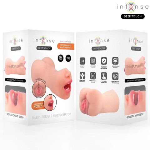 Intense Riley Deep Touch - podwojny symulator anatomiczny 3w1 TPE