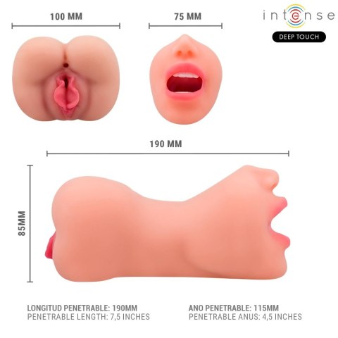 Intense Riley Deep Touch - podwojny symulator anatomiczny 3w1 TPE