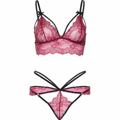 Leg Avenue 81623 komplet koronkowy bralette i stringi bordowy M