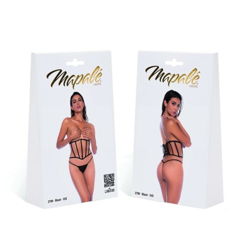 Leg Avenue Komplet dwuczęściowy gorset sznurowany One Size czarny