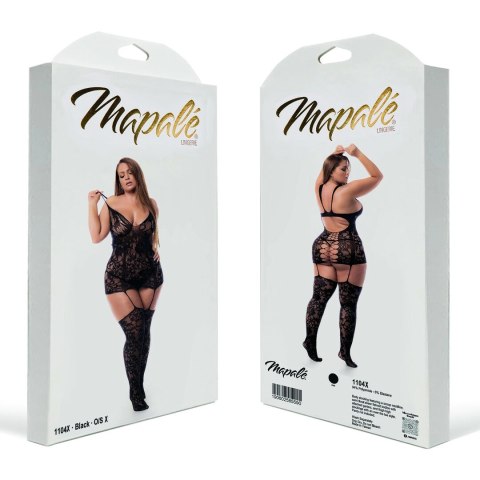 Leg Avenue Siatkowy Kombinezon z Kwiatowym Motywem Queen Size Czarny