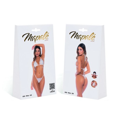 Leg Avenue Zestaw 3-częściowy L/XL biały - top, stringi, maska