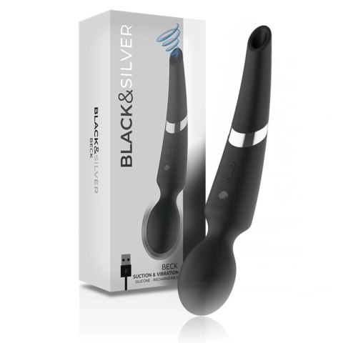 BLACK&SILVER Beck Wand 2w1 Masażer Fale Ciśnienia Silikonowy
