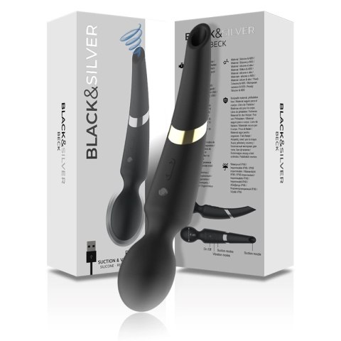 BLACK&SILVER Beck Wand 2w1 Masażer Fale Ciśnienia Silikonowy