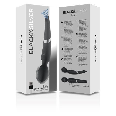 BLACK&SILVER Beck Wand 2w1 Masażer Fale Ciśnienia Silikonowy