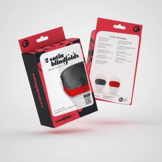 Crushious Zestaw Satynowych Opasek na Oczy Black/Red - 2 sztuki