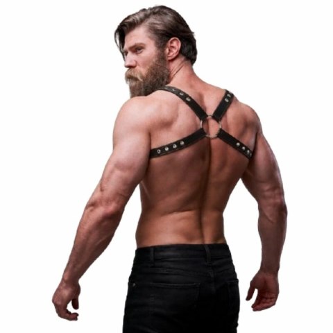 Fetish Submissive Attitude uprząż męska z eko-skory, regulowana, czarna