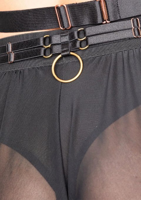 Goddess Skirt Kinky Diva długa spodnica z siateczki z rozcięciem L/XL