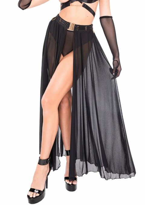 Goddess Skirt Kinky Diva długa spodnica z siateczki z rozcięciem S/M