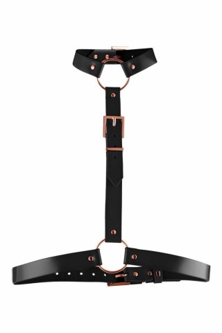 Kinky Diva Body Harness Black - Regulowany pas z eko-skory, połysk