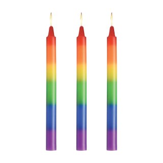 Pride Candles Zestaw 3 Kolorowych Świec Rainbow Drip 19cm Bezzapachowe