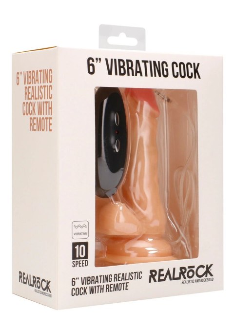 RealRock Wibrujący model anatomiczny z pilotem 15 cm, kolor cielisty