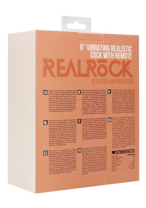 RealRock Wibrujący model anatomiczny z pilotem 15 cm, kolor cielisty