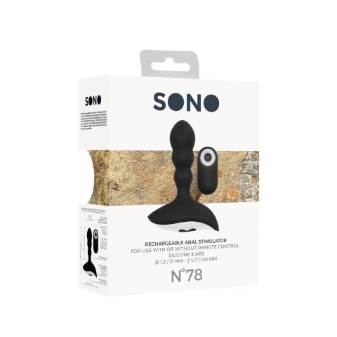 SONO No.78 ładowalny stymulator analny z pilotem, 10 trybow, czarny